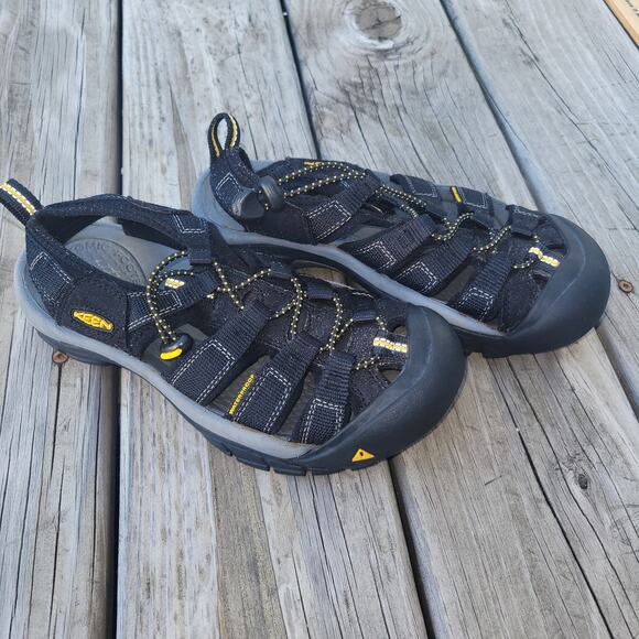 Keen Hiking Sandal Women Closed Toe Black Yellow Water Washable Size 6.5 - Picture 4 of 12
